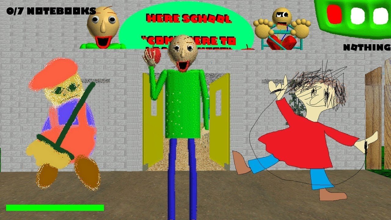 Демо. 2. Baldi's с черными глазами из игры. Baldis basics demo. Демо.