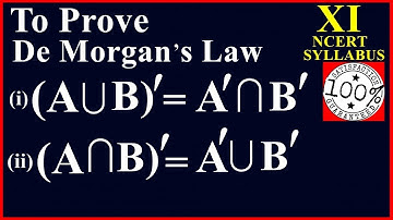 De Morgans Law In Sets Class 11 Maths Chapter 1 NCERT Syllabus 2019 Q8