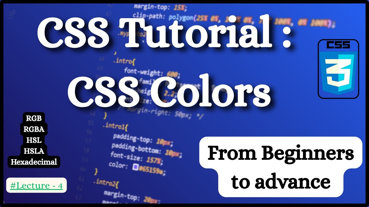 Complete Guide to CSS Colors | RGB, RGBA, HEX, HSL & HSLA in Detail ...