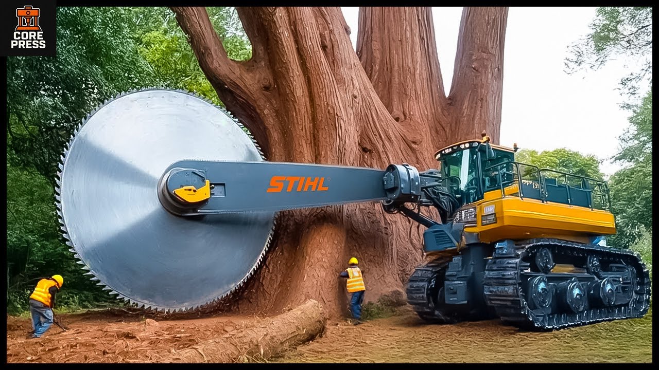 Extreme Dangerous Fastest Big Chainsaw Cutting Tree Machines | Monster Stump Removal  Excavator #2