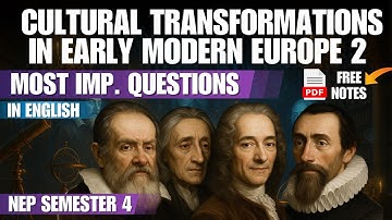 Cultural transformations in early modern europe 2 Semester 4 NEP most important questions BA program