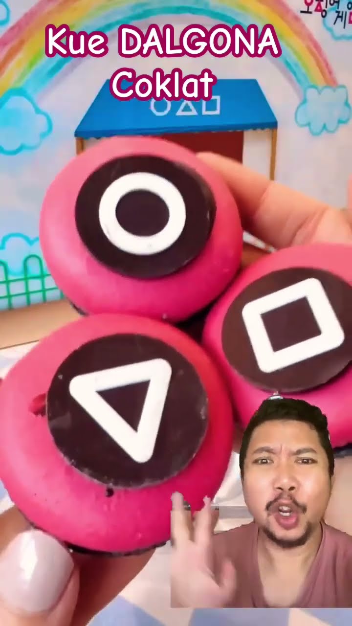 KUE DALGONA COKLAT!!?! #oddlysatisfying #satisfying #chocolate #squidgame