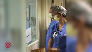 Medical City Healthcare Chaplain Prays with COVID 19 Unit 1