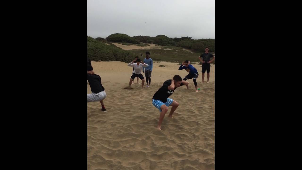 SF work hard play hard beach strength training