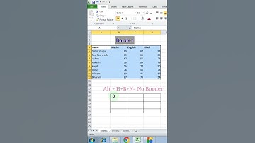 Add & Remove Border in Excel || Excel Tips & Tricks || @todfodeducation