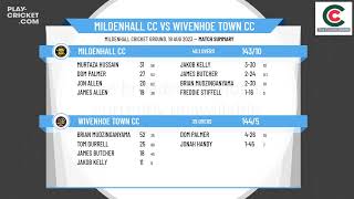 Two Counties Cricket Championship - Division One - Mildenhall CC 2nd XI v Wivenhoe Town CC 1st XI