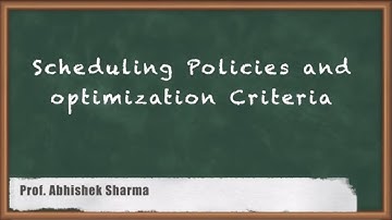 Exploring Scheduling Policies And Optimization Criteria | GATE Operating System