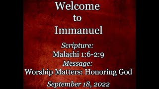 2022-09-18 Immanuel CRC Service Fort Collins