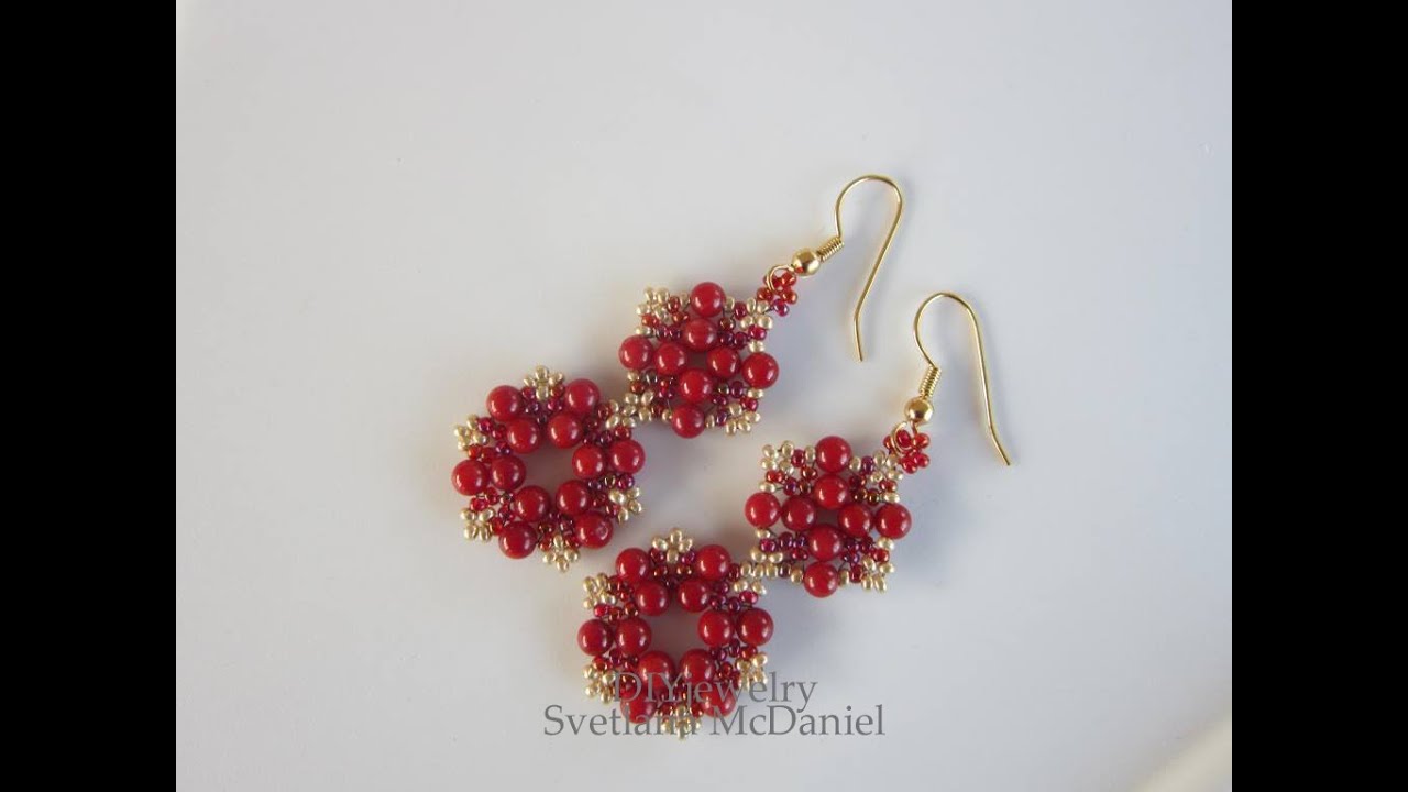 Red and Gold Earrings - YouTube