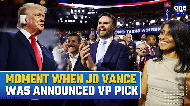 Watch| Donald Trump Announces JD Vance as VP Pick At Republican National Convention| Full Video