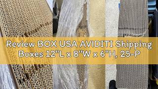 Review BOX USA AVIDITI Shipping Boxes 12L x 8W x 6H, 25-Pack | Small to Medium Corrugated Cardboa