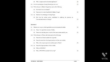 Geography Specimen paper For semester 2 ICSE class 10th