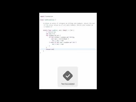 Sum Mixed Array in Swift #Shorts