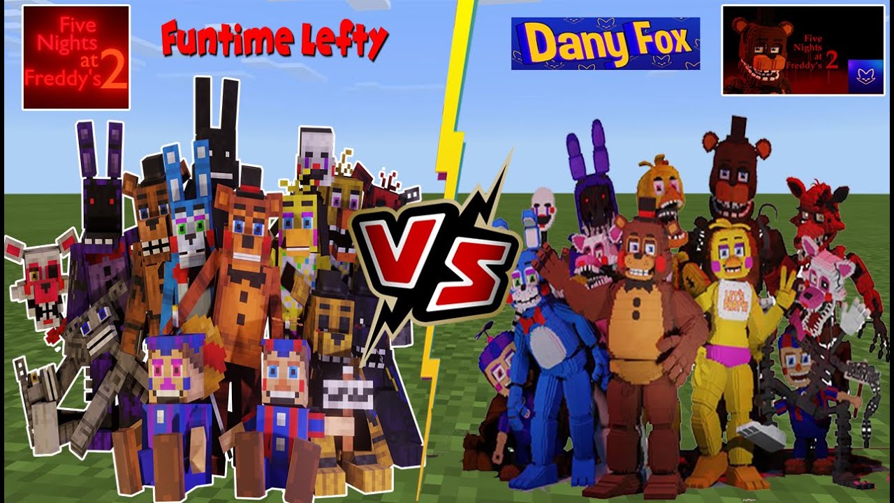 Five Nights at Freddy's (DanyFox) VS FNAF 2 (Funtime Lefty) [FNAF Creator  Battle!] 