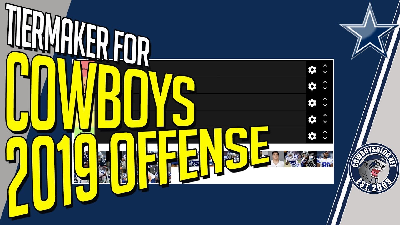 Dallas Cowboys 2019 Offense Tiermaker Rank Cowboys Offensive Players