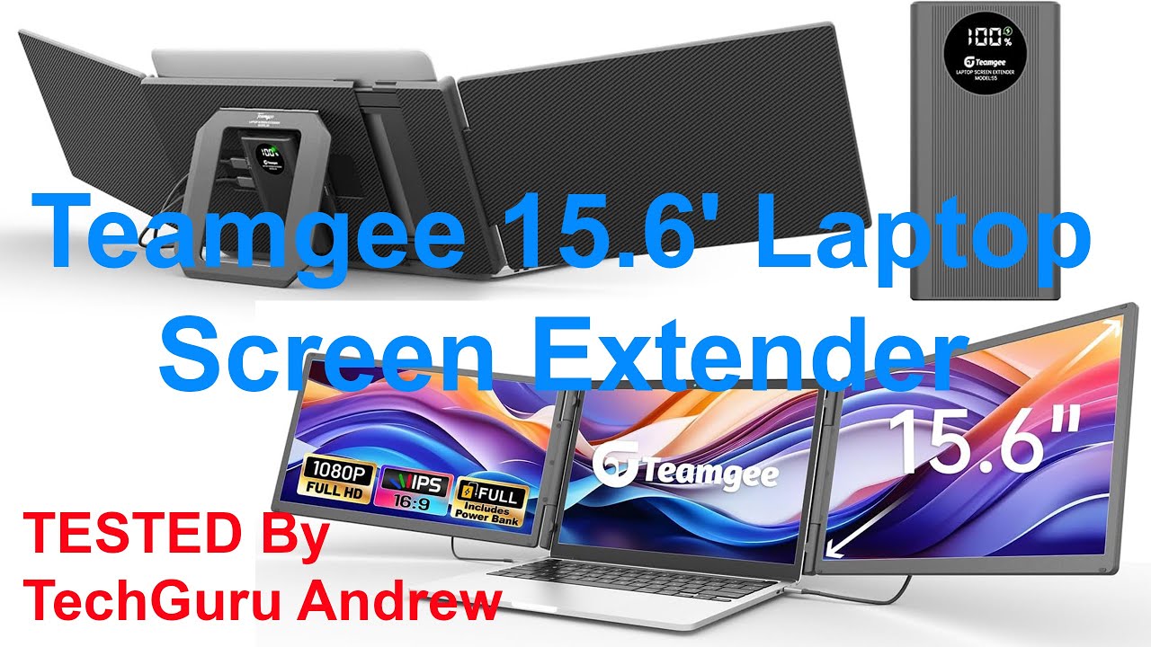 Teamgee 15.6” Inch Laptop Monitor Extension with Power Bank
