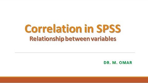 Correlation between variables in SPSS  tutorial