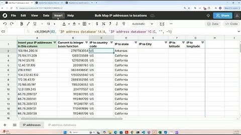 How to bulk lookup IP address locations for free in a big spreadsheet
