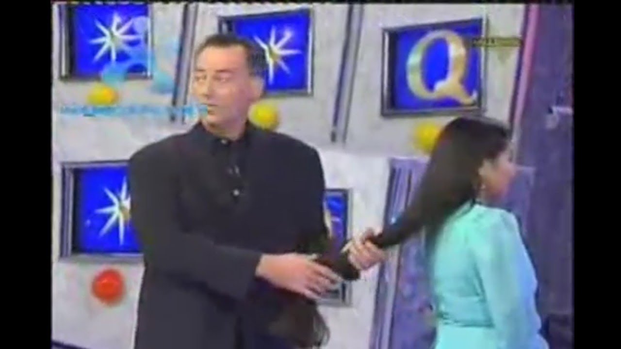 Silky long hair play on a TV show.