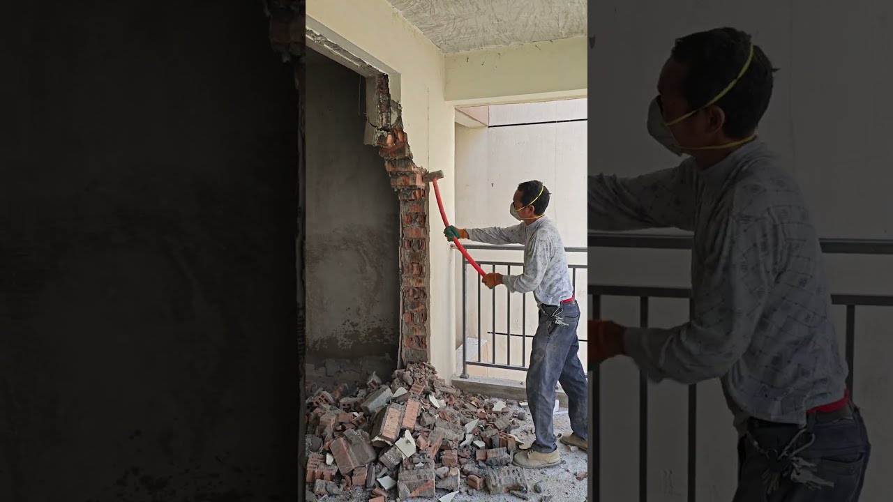 Professional Wall Demolition Technology Demonstration