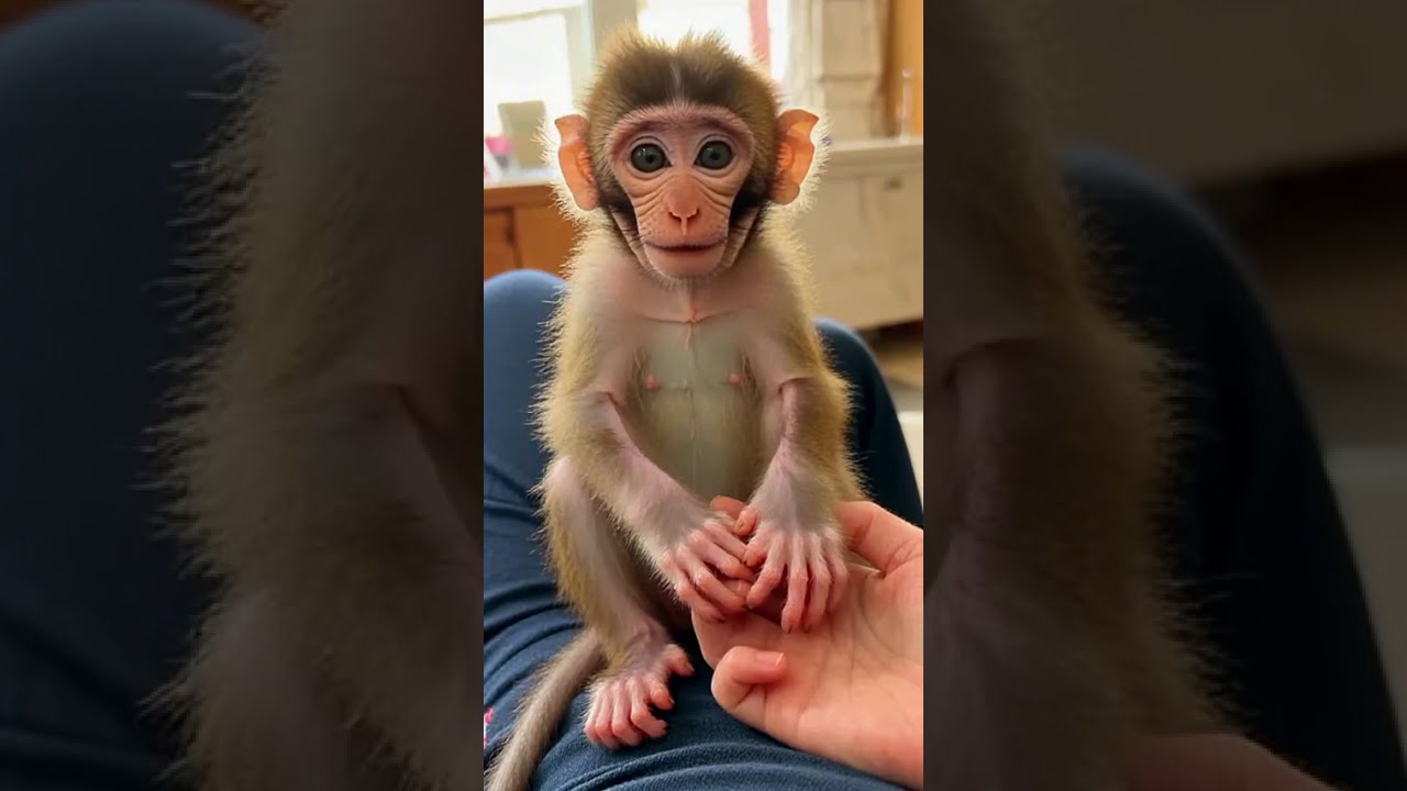 "Pure Innocence: Baby Monkey & Child's Heartwarming Bond 🐒❤️"