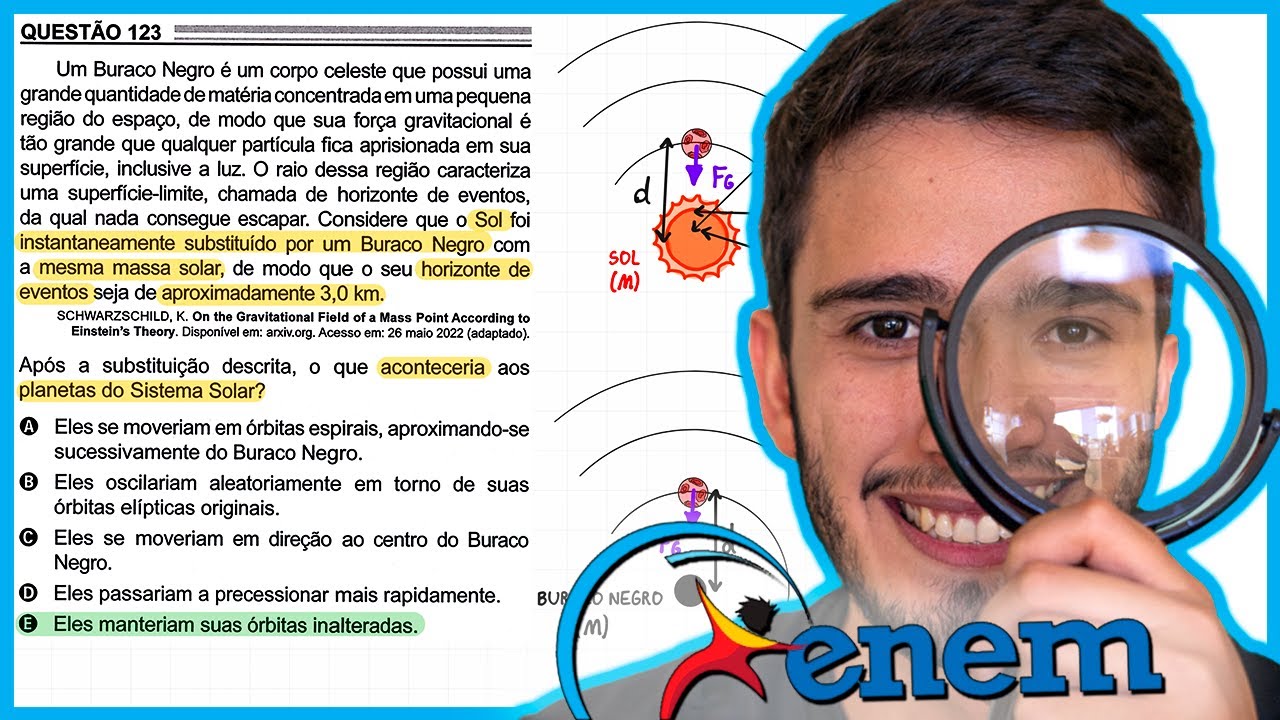 ENEM 2022 - Um Buraco Negro é um corpo celeste que possui uma grande ...