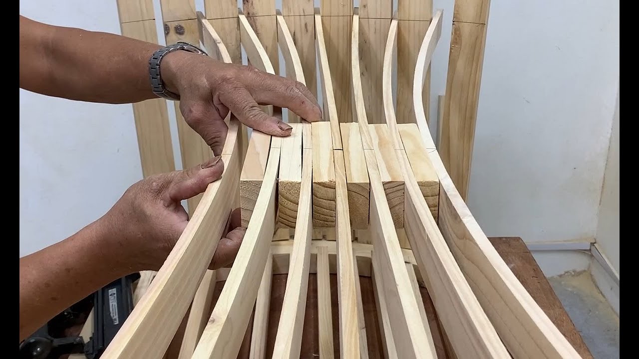 Always Creative Wonderful Woodworking Crafts // Beautiful Tea Table Design With Curved Wooden Strips