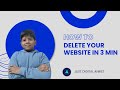 How to Delete Your Website in 3 MIN on Wordpress Bluehost or hostinger