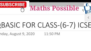 QBASIC PART-1 || CLASS-(6 and 7) ICSE ||