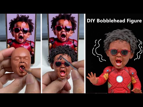 Making a Cool Black Boy Bobblehead in Iron Man Armor | Funny Clay Art