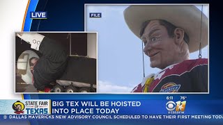 Big Tex To Be Lifted Into Position At Fair Park