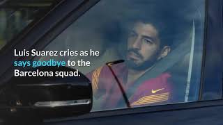 Luis Suárez Says Goodbye Crying To The Barça Squad