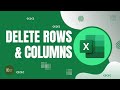 How to Delete Rows and Columns in Excel | Excel Tutorials No 32