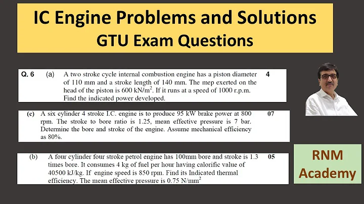 IC engine problems and solutions |GTU exam paper solution|Performance parameters of an IC engine