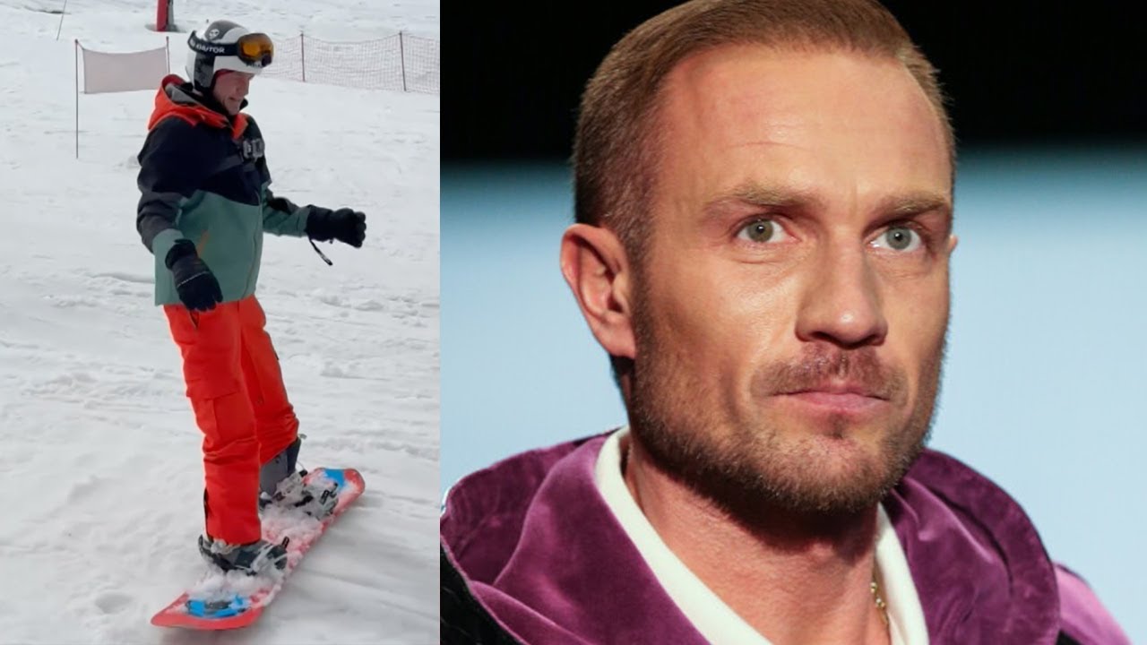Олимпийский чемпион Роман Костомаров встал на сноуборд и съехал с горы