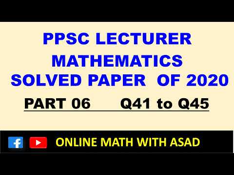 PPSC Lecturer Mathematics