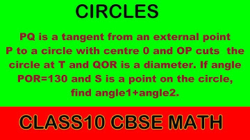 PQ is a tangent from an external point P to a circle with centre 0 and OP cuts the circle at T and