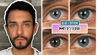 Natural BLUE Contact Lenses | MYEYEBB Review!!