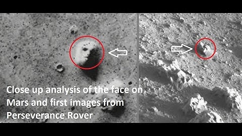Close up of mini Face on Mars from first Images Perseverance