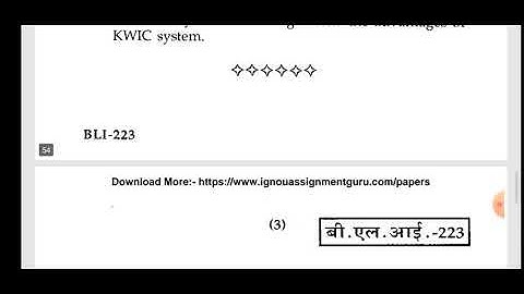 BLI- 223 ( organising and managing information) . Previous year paper for ignou blis students
