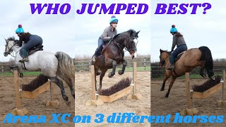 JUMPING MY 3 VERY DIFFERENT HORSES || Arena XC Style || Charlotte James Eventing
