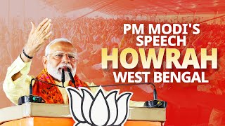 PM Modi addresses a public meeting in Howrah, West Bengal