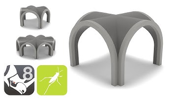 Parametric Design Tutorial Arched Pavilion using Grasshopper for Rhino 8 3D