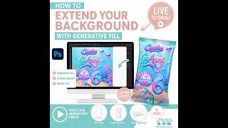 How to Extend Your Background with Generative Fill | Mermaid Chip Bag Design in Photos
