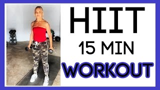 15 min full body fat burn workout no jumping HIIT