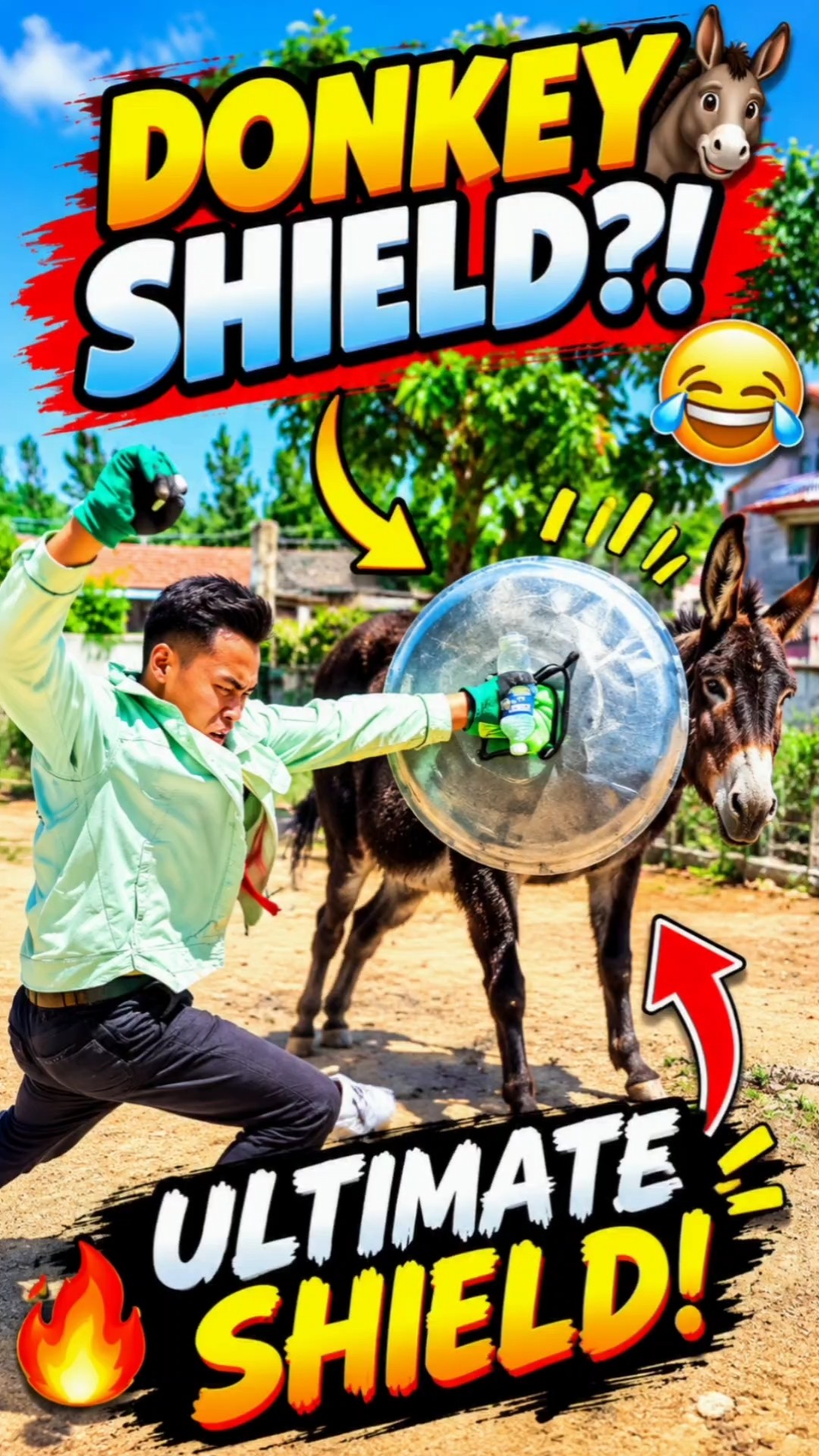 シールド　MR. SCRUFF 『DONKEY RIDE』 😂🛡️ The Donkey's Ultimate Shield?! This Is WILD! 😱 #Shorts