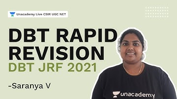 DBT Rapid revision | DBT JRF 2021| Life Science| Saranya| Unacademy Live CSIR