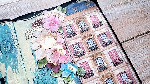 Double page art journal | wax resist and more techniques!