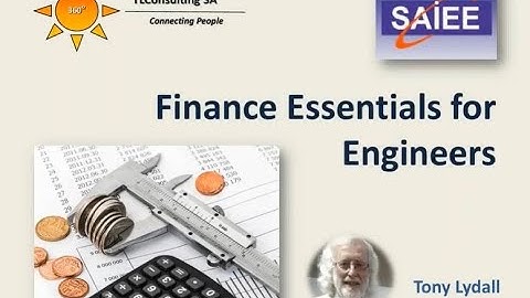 SAIEE TRAINING ACADEMY 2020 - PROMO: Finance Essentials For Engineers