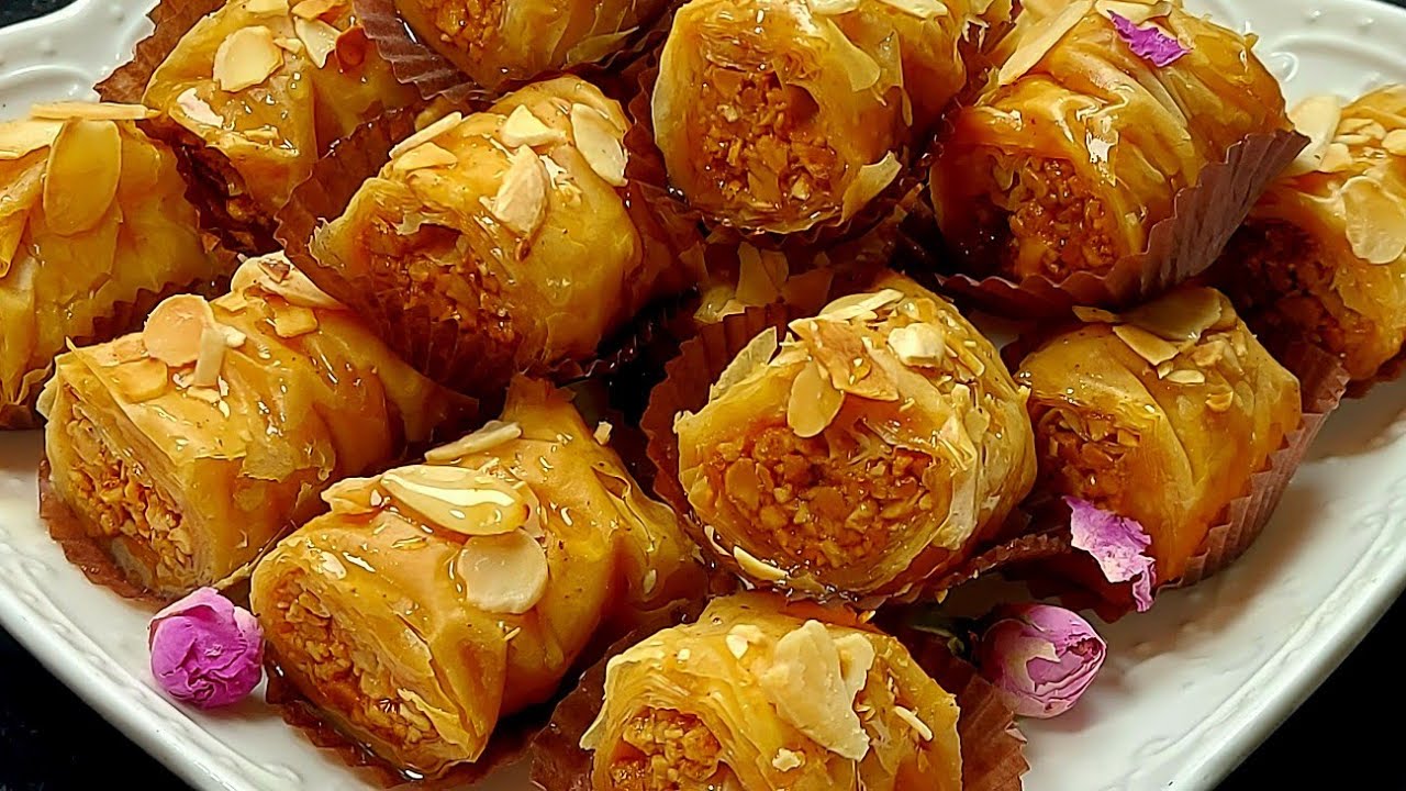 ألذ و أسهل معسلة في الفرن بورق الفيلو 🥰 البقلاوة المبرومة لذيييذة و سهلة التحضير 👍👍